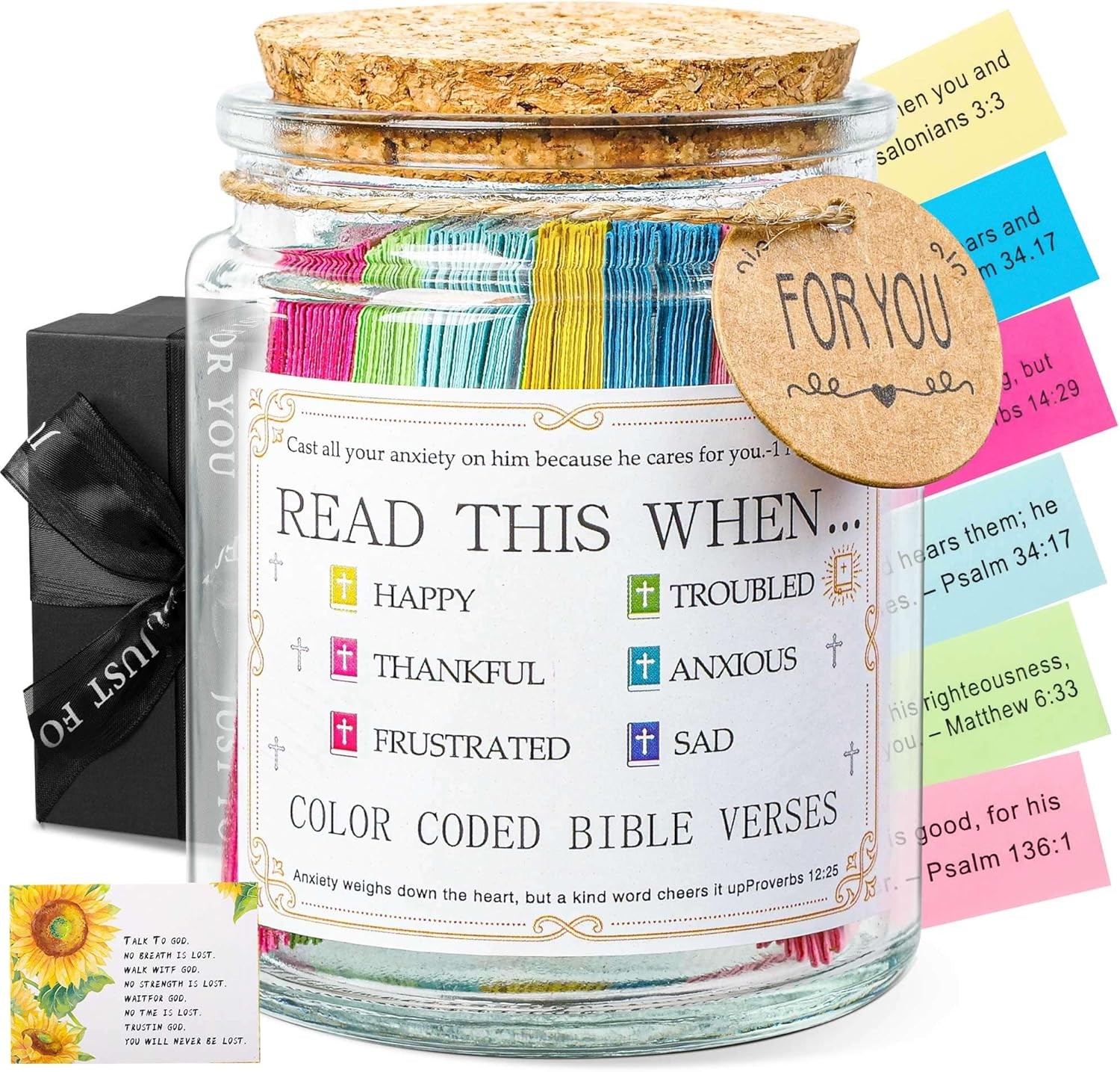 Bible Verse Jar, Read Me When Bible Verses Jar For Daily Encouragement, Inspirat