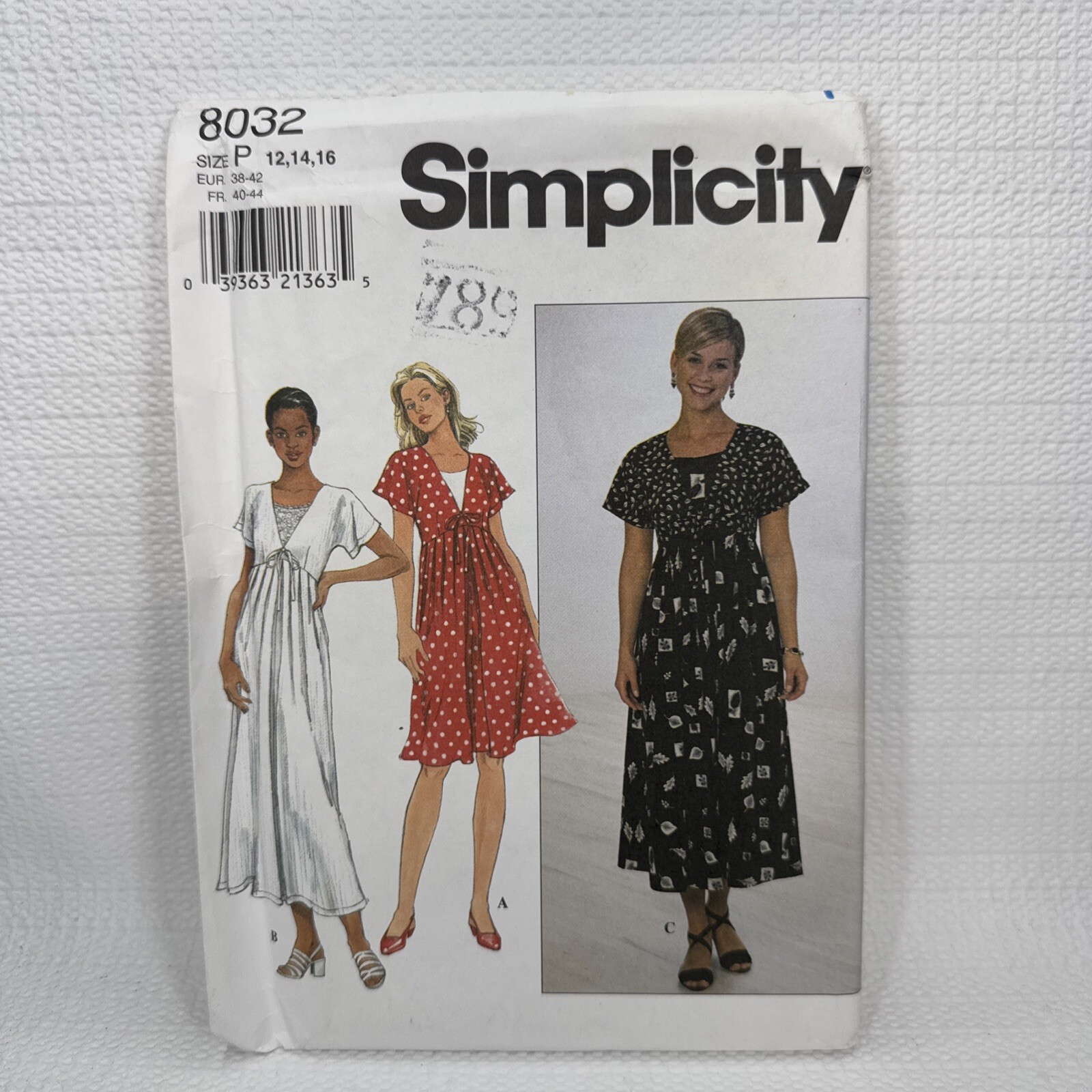 Simplicity 8032 Misses Dress Pattern 12-16 *Uncut