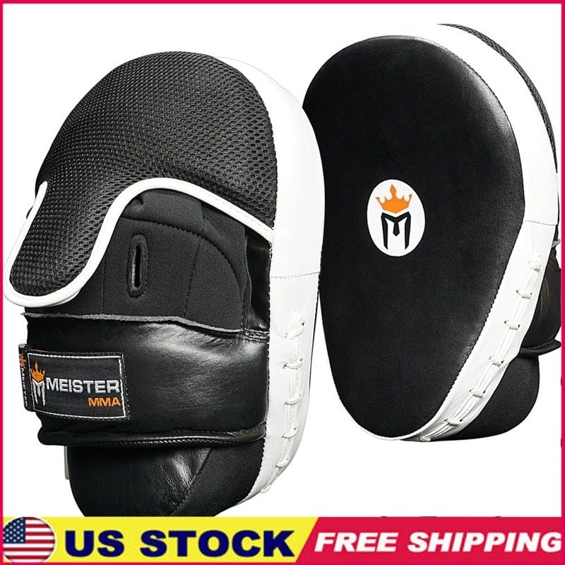 Premium Cowhide Leather Punching Mitts W/ Thick Padding Shock Absorption New