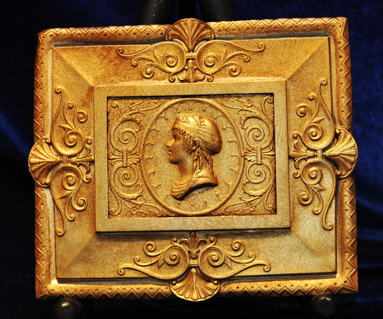 NEOCLASSICAL BRONZE FRENCH ETRUSCAN ROMAN GREEK RELIEF GILT ORMOLU BUST EGYPTIAN