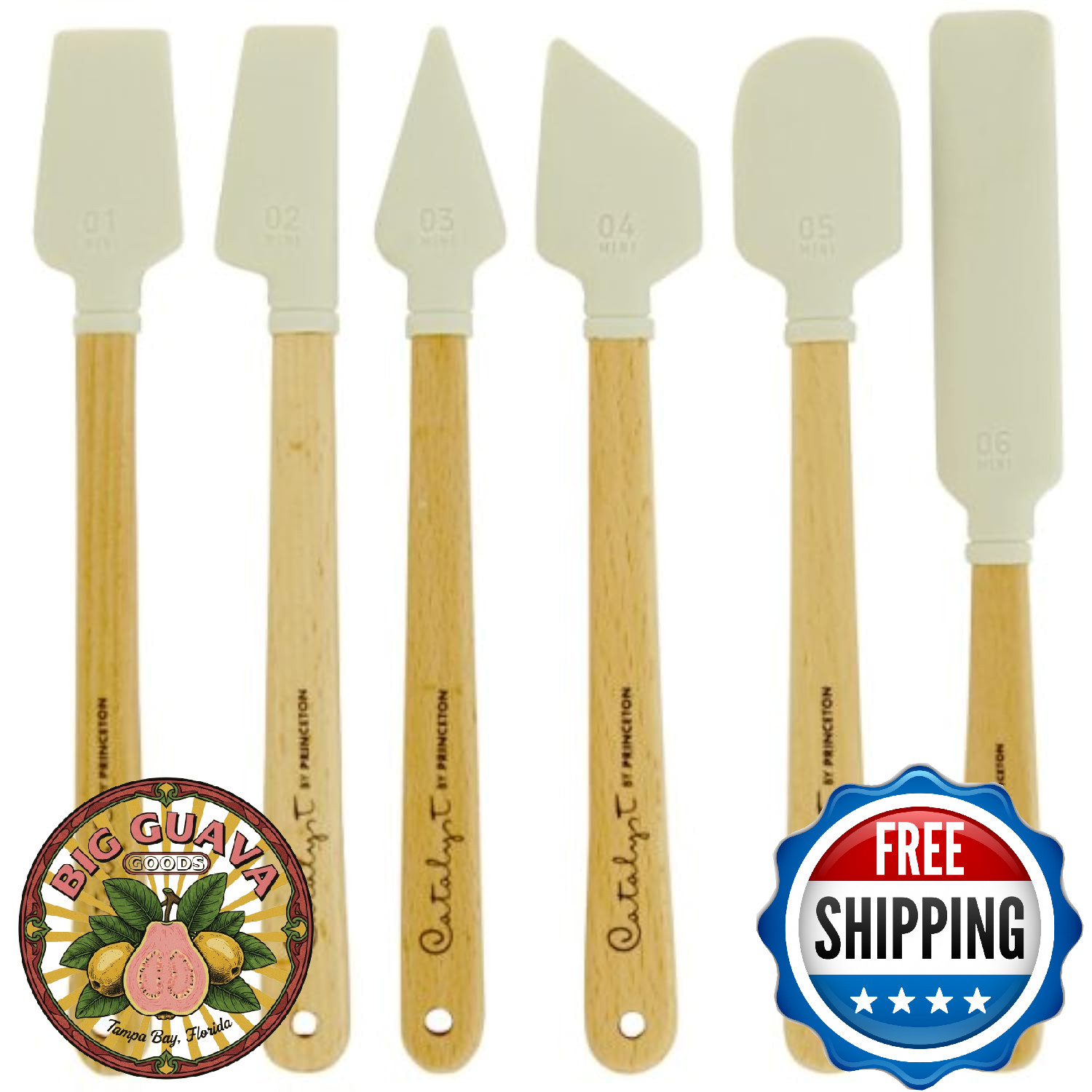 Hyatt's Princeton Catalyst White Mini Blade Brush Set - 6 Piece