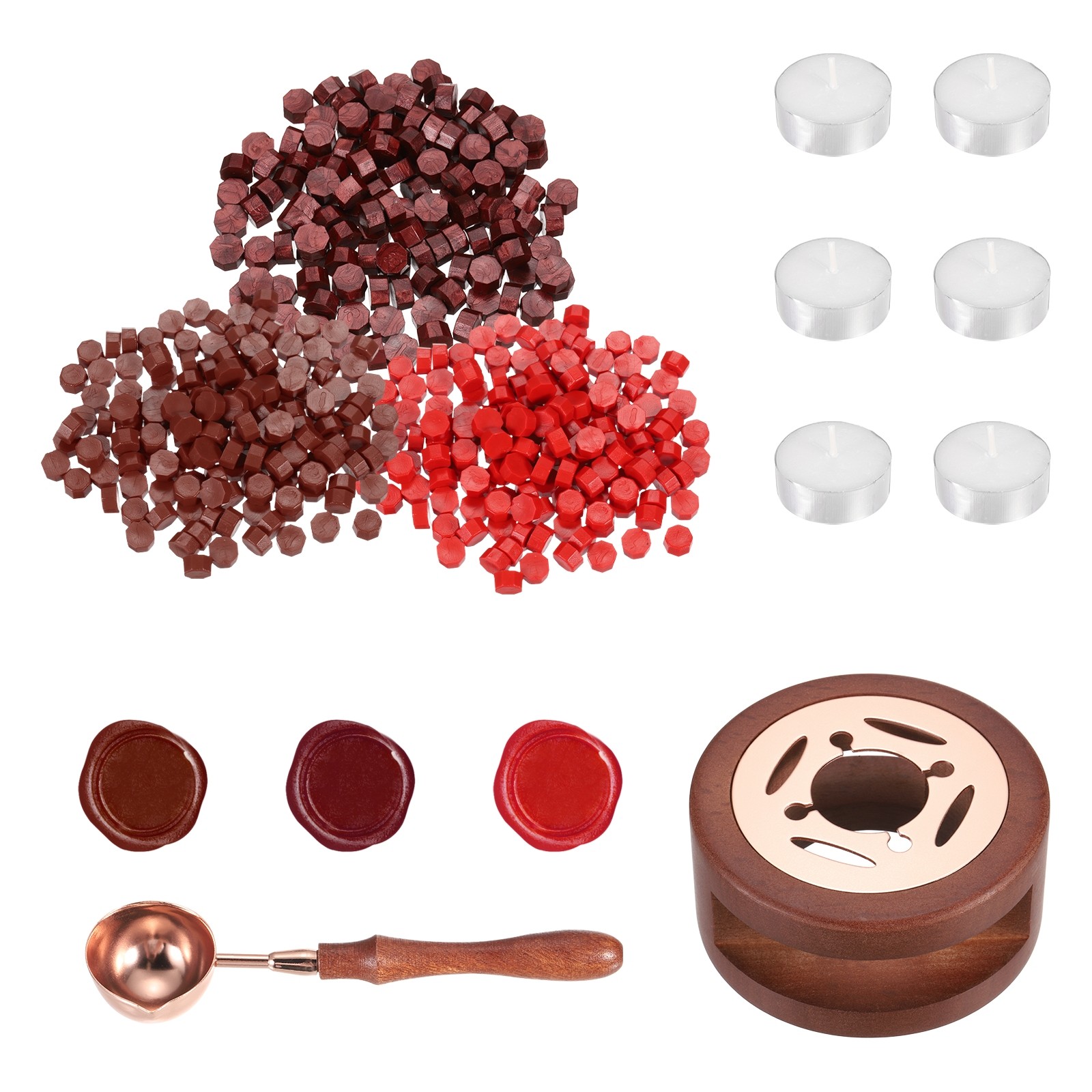 Wax Seal Kit, 150 Wax Beads, Candles, Brown Red/Burgundy/Red