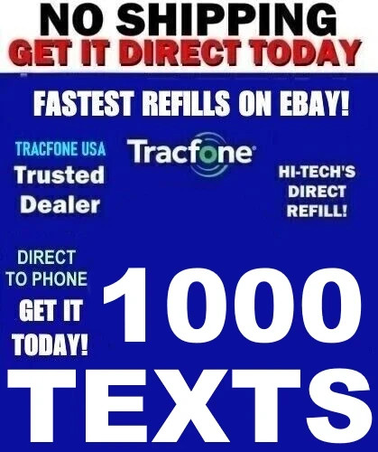 TRACFONE  1000 TEXTS  ⭐ GET IT FAST TODAY!! NO SHIP ! ✅ TRUSTED SELLERS ! 💓