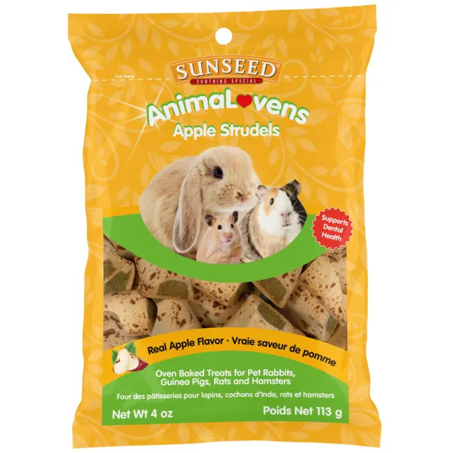 Sun Seed Animalovens Apple Strudel Small Animal Treats 4 Oz
