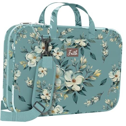  Bible Cover Case for Women – Floral Black Bible Bag Carrying X-Large Green