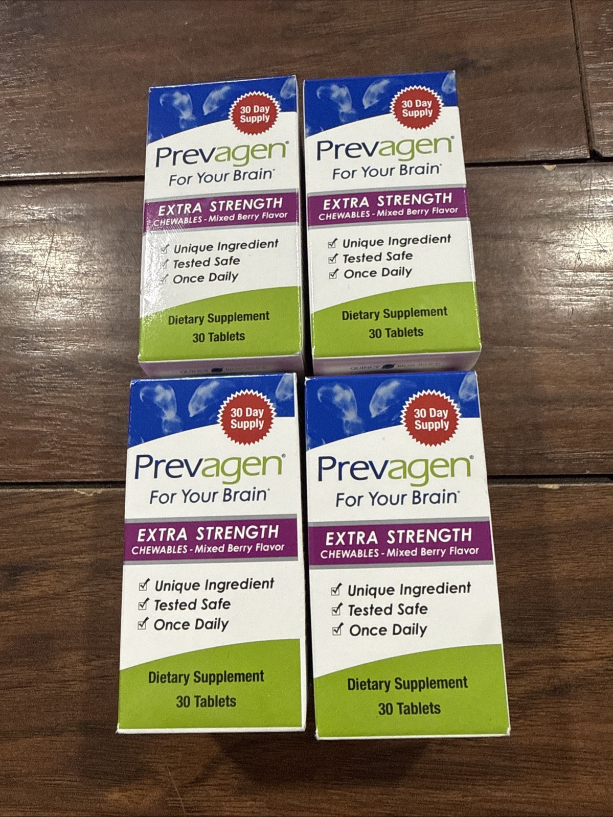 4X Prevagen Extra Strength 20mg Chewable Tablets 30 Count Mixed Berry 🔥NEW🔥
