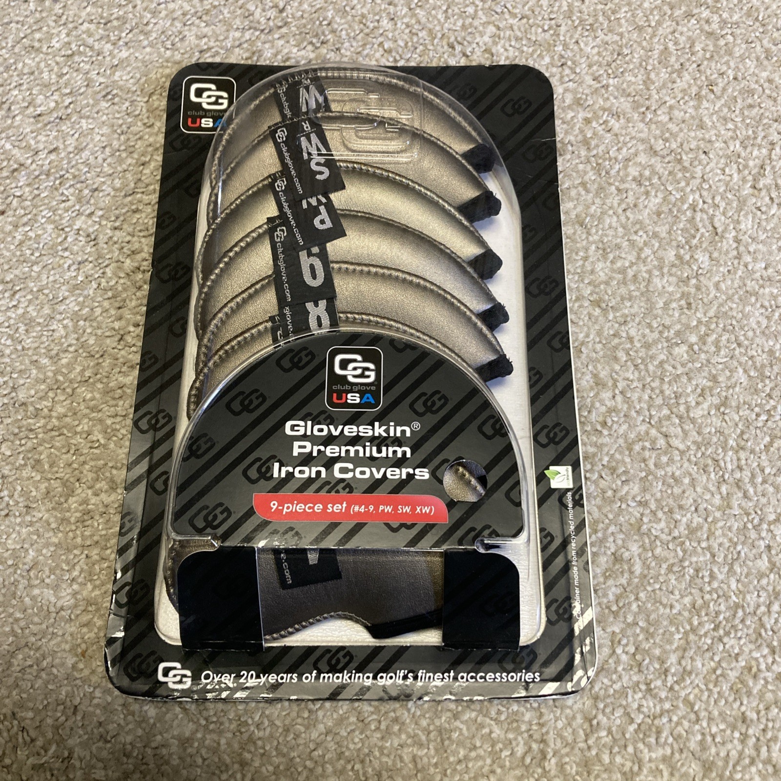 NEW Club Glove Iron Head Covers Silver Neoprene PREMIUM Set 4-9 PW SW XW