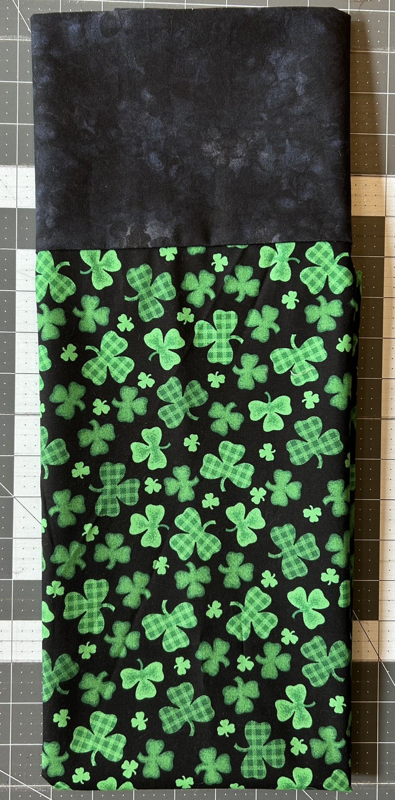 Homemade Cotton St Patrick’s Day Shamrocks Pillowcase -handmade, standard size