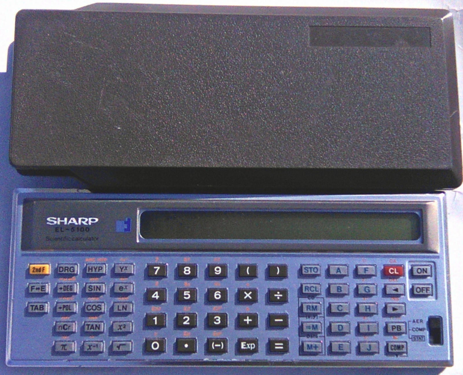VINTAGE SHARP EL-5100S SCIENTIFIC CALCULATOR & HARD COVER HAS SCREEN BLEED *READ