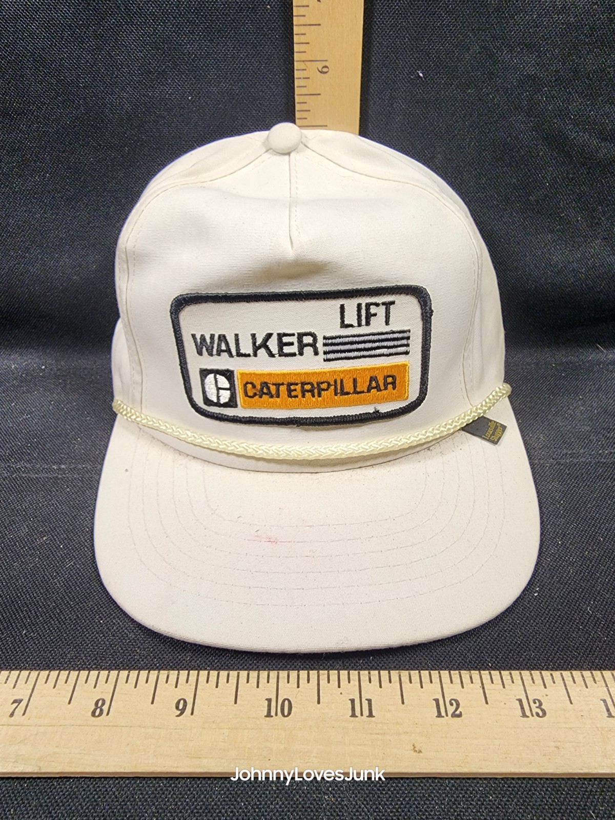Vintage Walker Lift Caterpillar Strapback Trucker Cap Used Advertising 