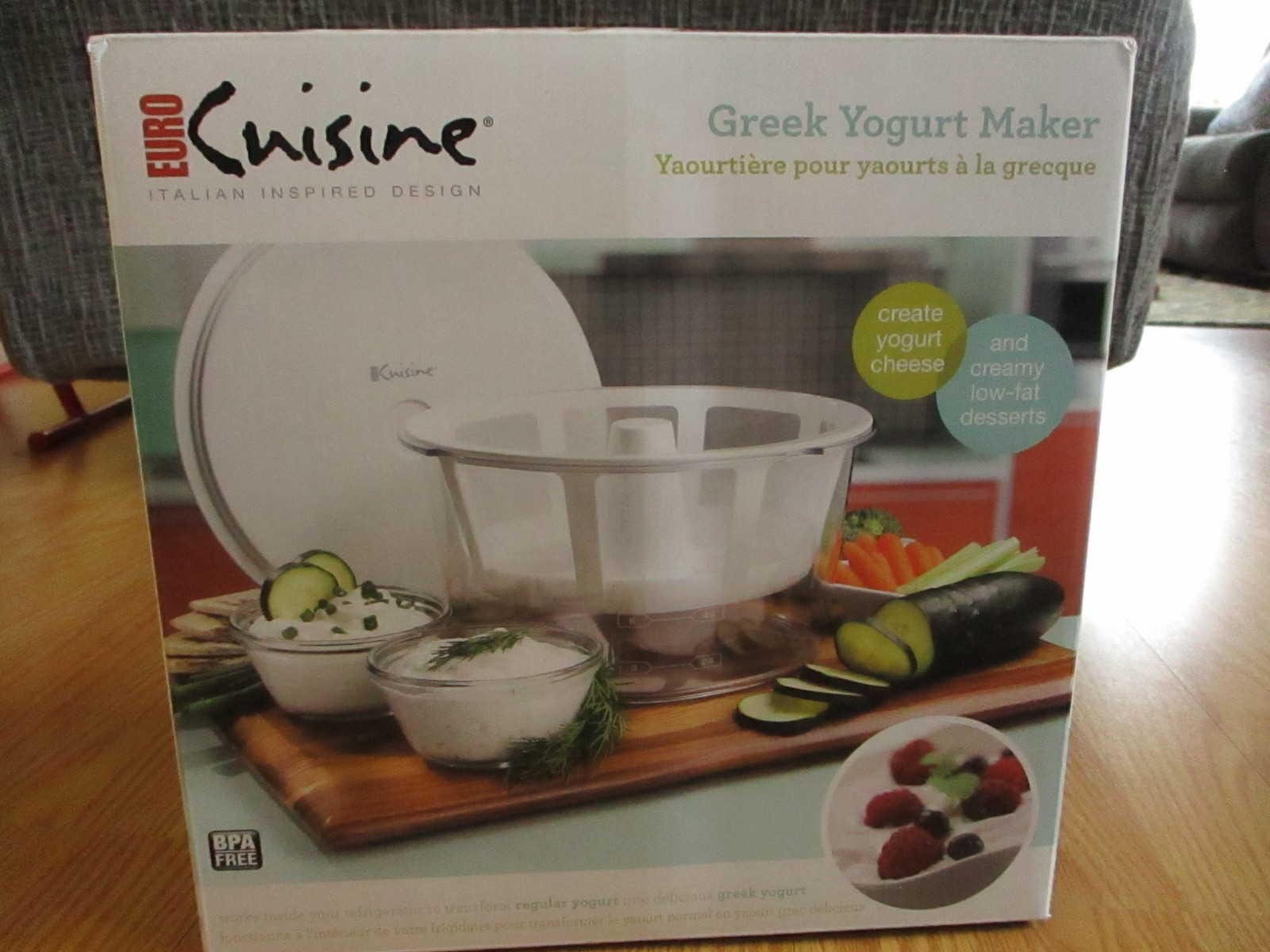 Euro Cuisine 2 Quart Plain Greek Yogurt Maker, Cheese Maker Strainer GY50