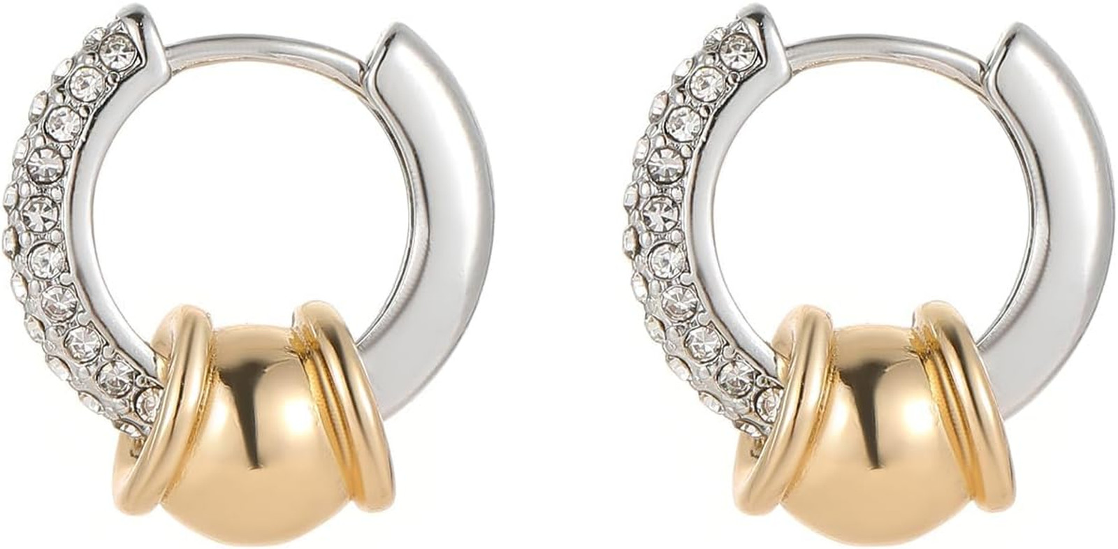 Gold-Tone and Silver-Tone Hoop Earrings for Women Two Tone Earrings