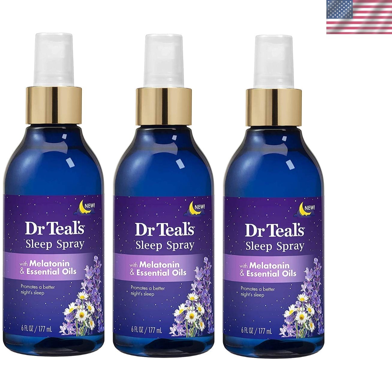 Calm Blend Spray with Melatonin, Lavender & Chamomile Essential Oils, 6 fl oz...