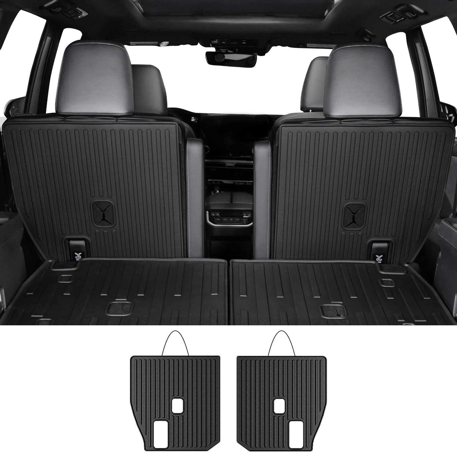 Kick Mats for Grand Highlander Accessories, 2nd Row All-Weather TPE Seat Back...