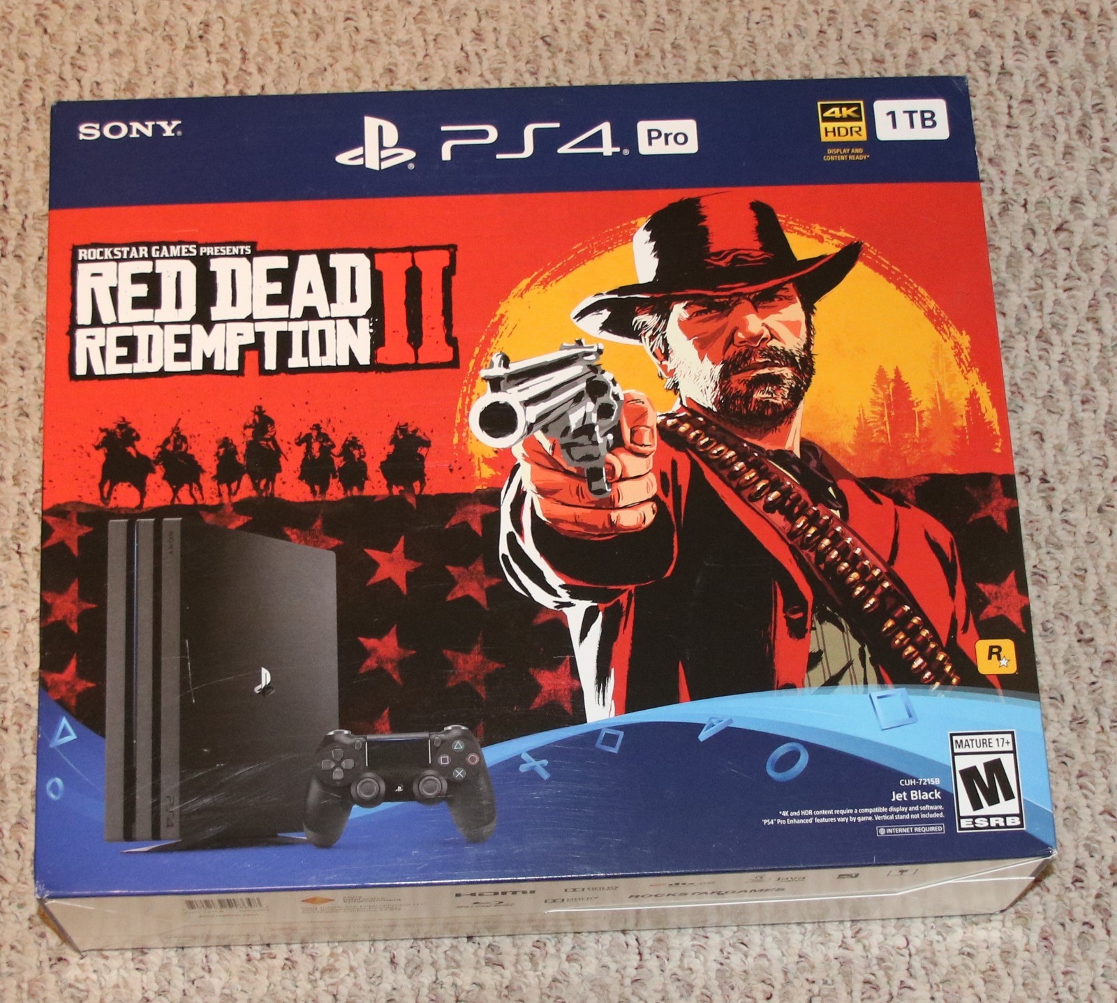 *Empty Box* Sony Playstation 4 Pro 1 TB Red Dead Redemption 2 PS4 *NO CONSOLE*