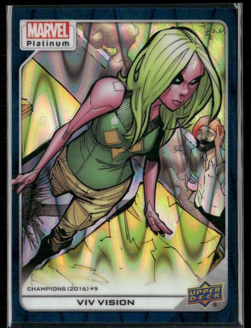 2023 Upper Deck Marvel Platinum Teal Wave /799 #156 - Viv Vision B