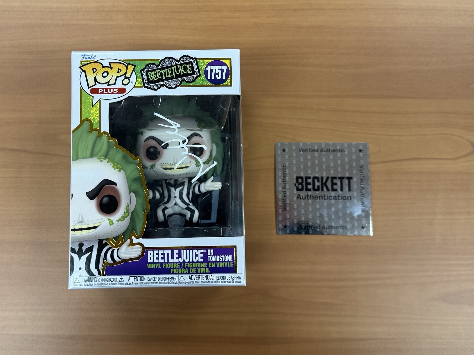 Michael Keaton Signed Autographed BEETLEJUICE FUNKO POP #1757 Beckett COA BAS