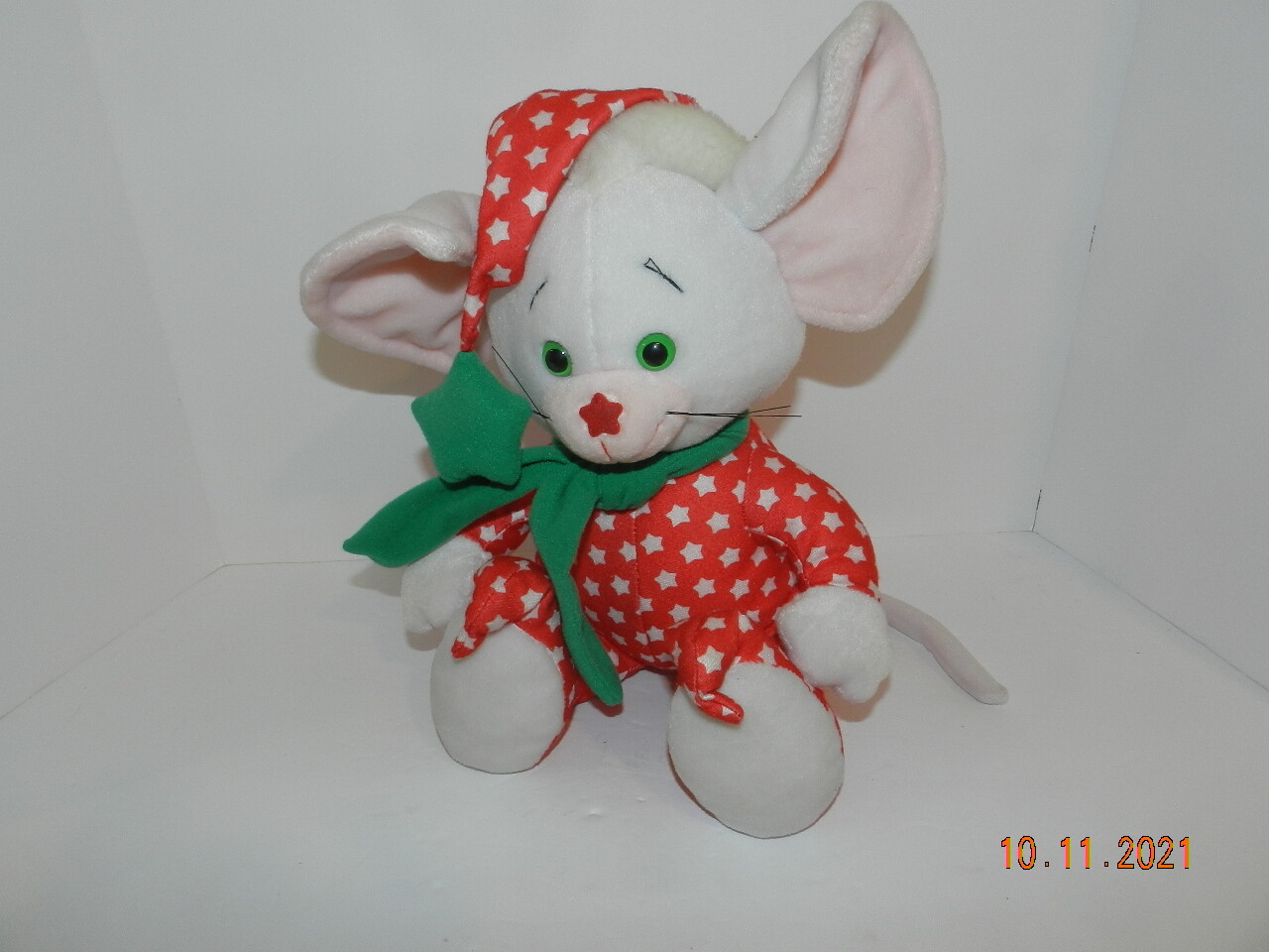 VTG 1991 Venture Stores Starwink Plush Christmas Mouse Stuffed Animal 13.5" 