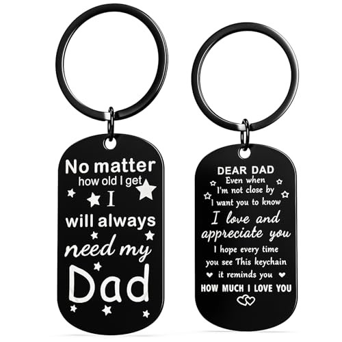 Father's Day Gifts for Dad from Daughter Son Wife, Sentimental Keychain 