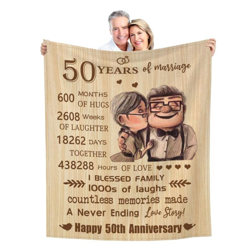 50th Anniversary Blanket Gifts, Golden 50th Wedding Anniversary Couple Gifts