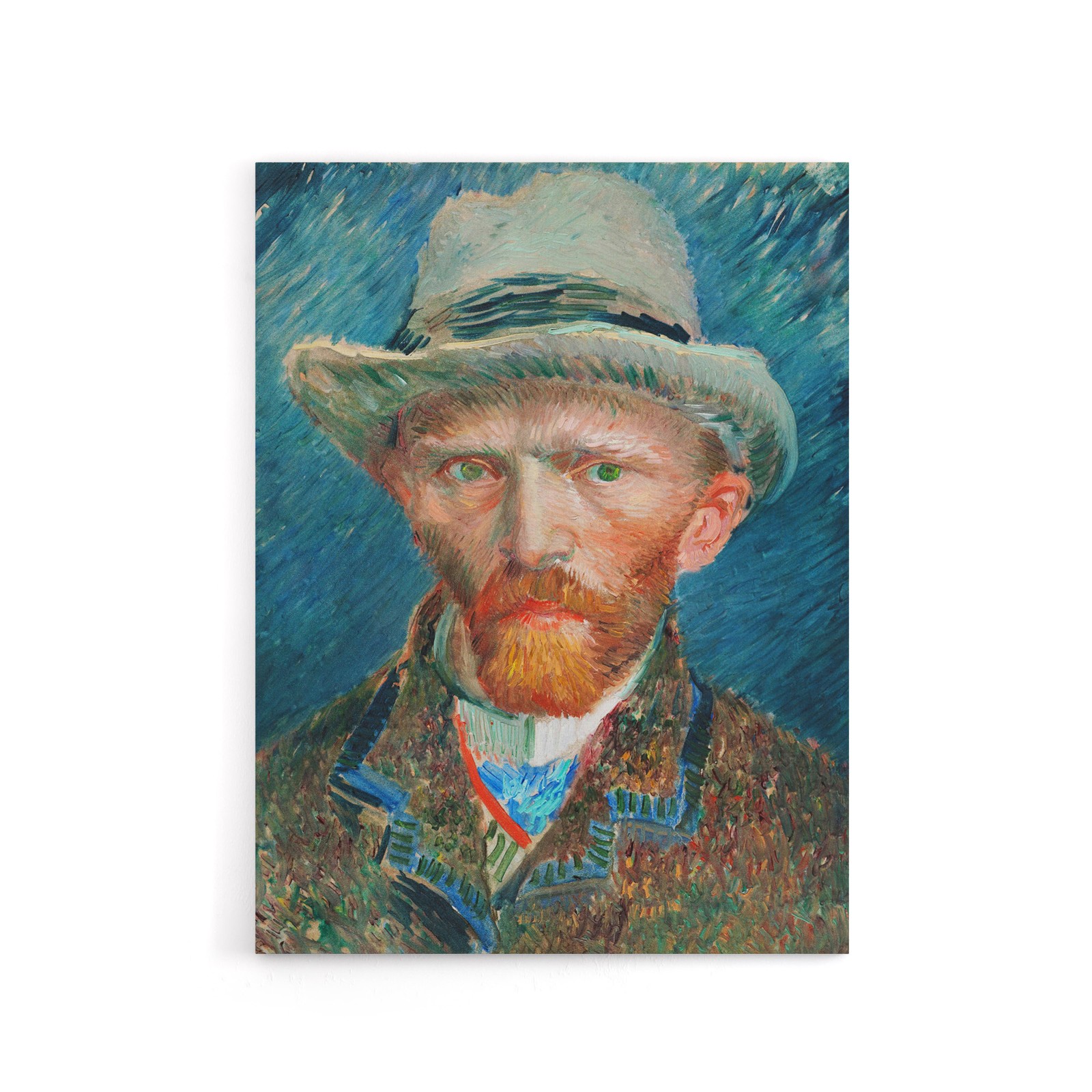 Self Portrait With Hat Van Gogh Vintage Canvas Wall Art Print