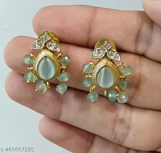 Indian Bollywood Gold Plated Jhumkha Earrings for Women and Girls Jewelry Set