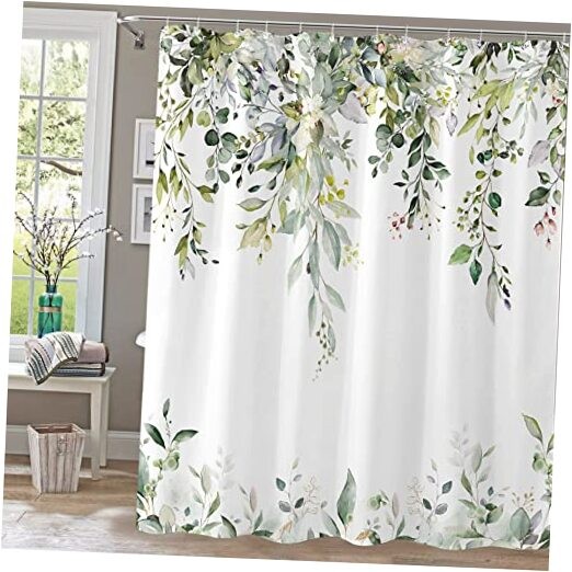  Eucalyptus Plant Rustic Shower Curtain, 72"W x 72"L (Pack of 1) Green2