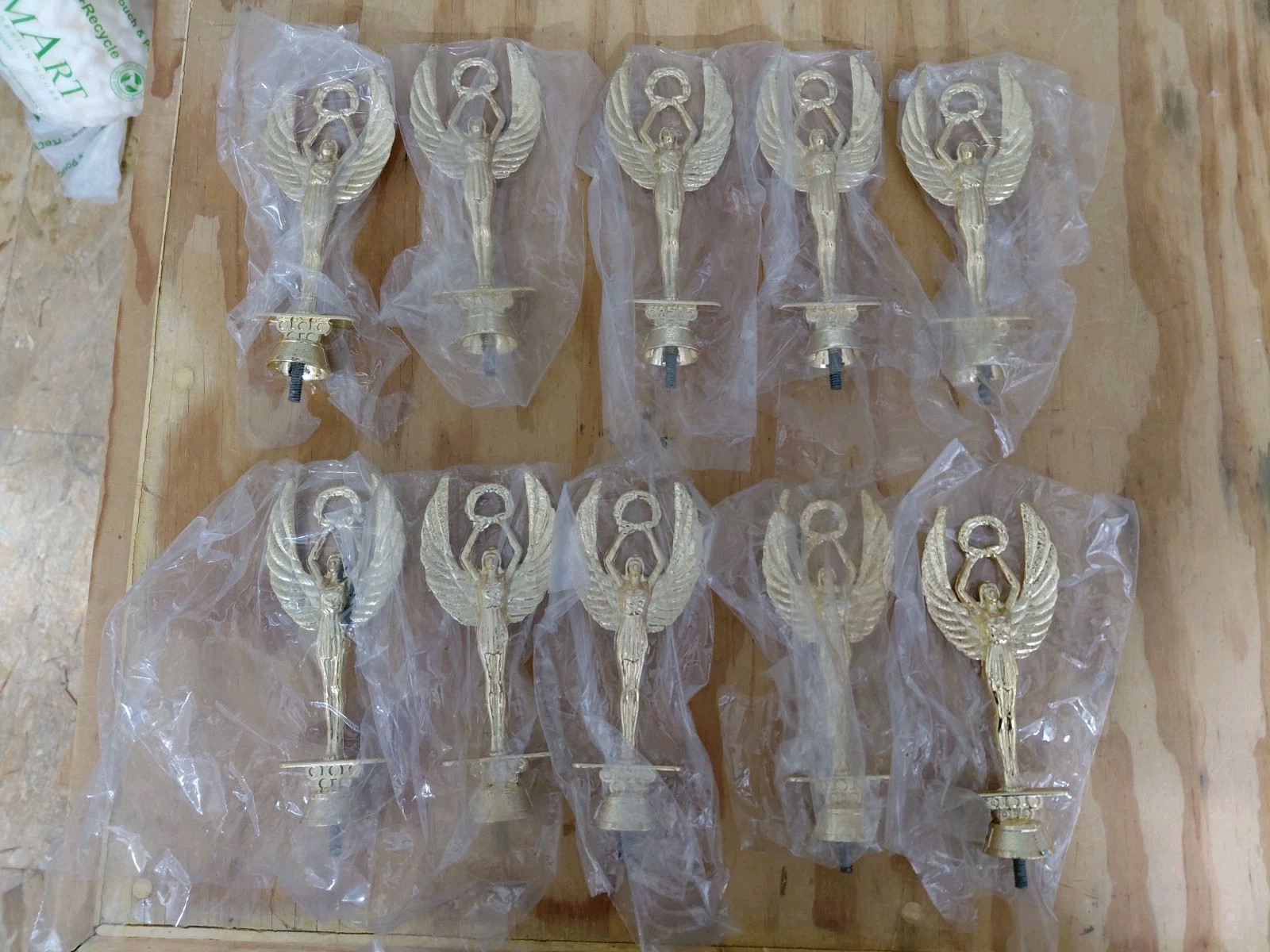 Lot of 10 Vintage Female Winged Olympic Victory Angel Metal Topper Trophy Parts