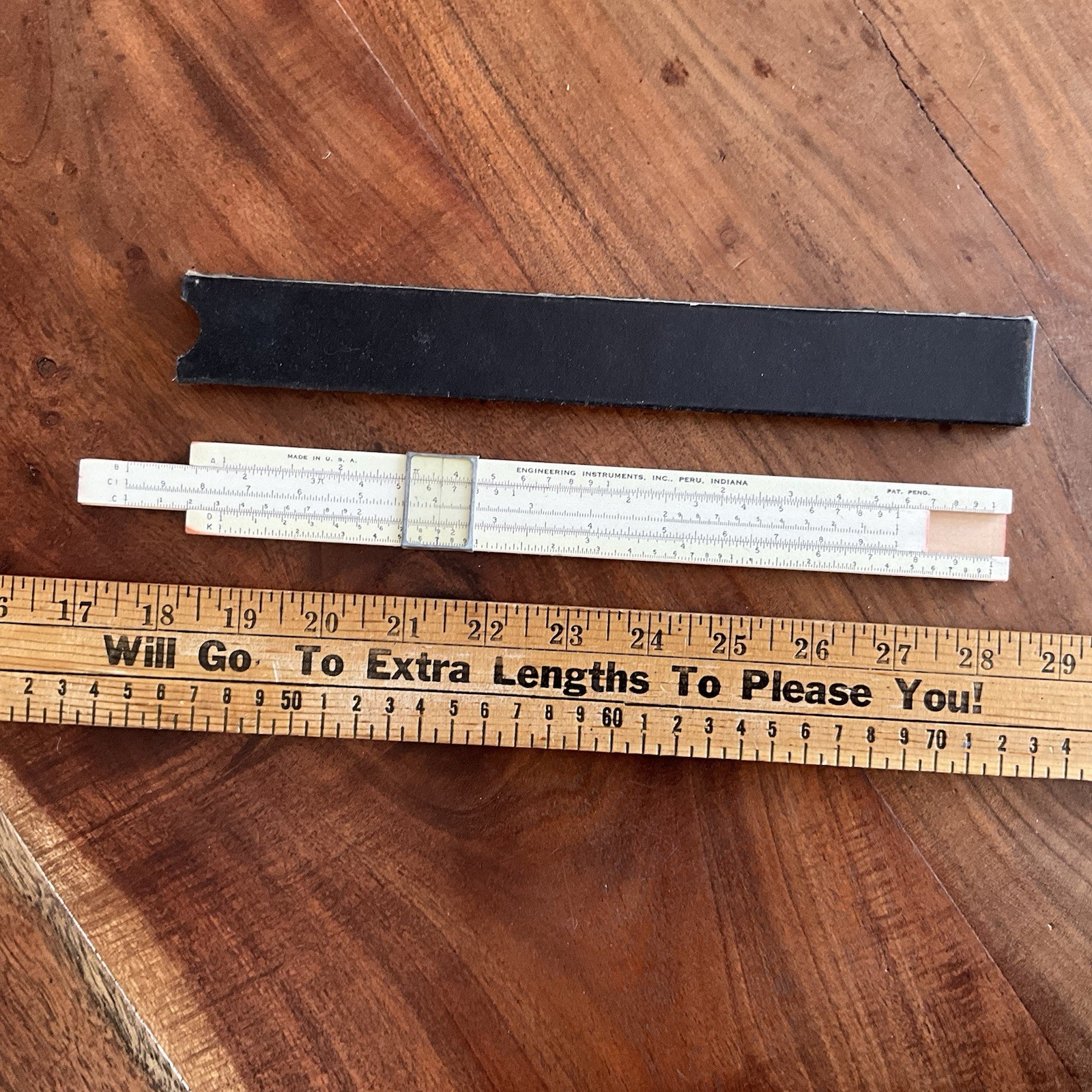 Vintage Engineering Instruments Inc. Slide Rule w/ Case – Peru, Indiana USA