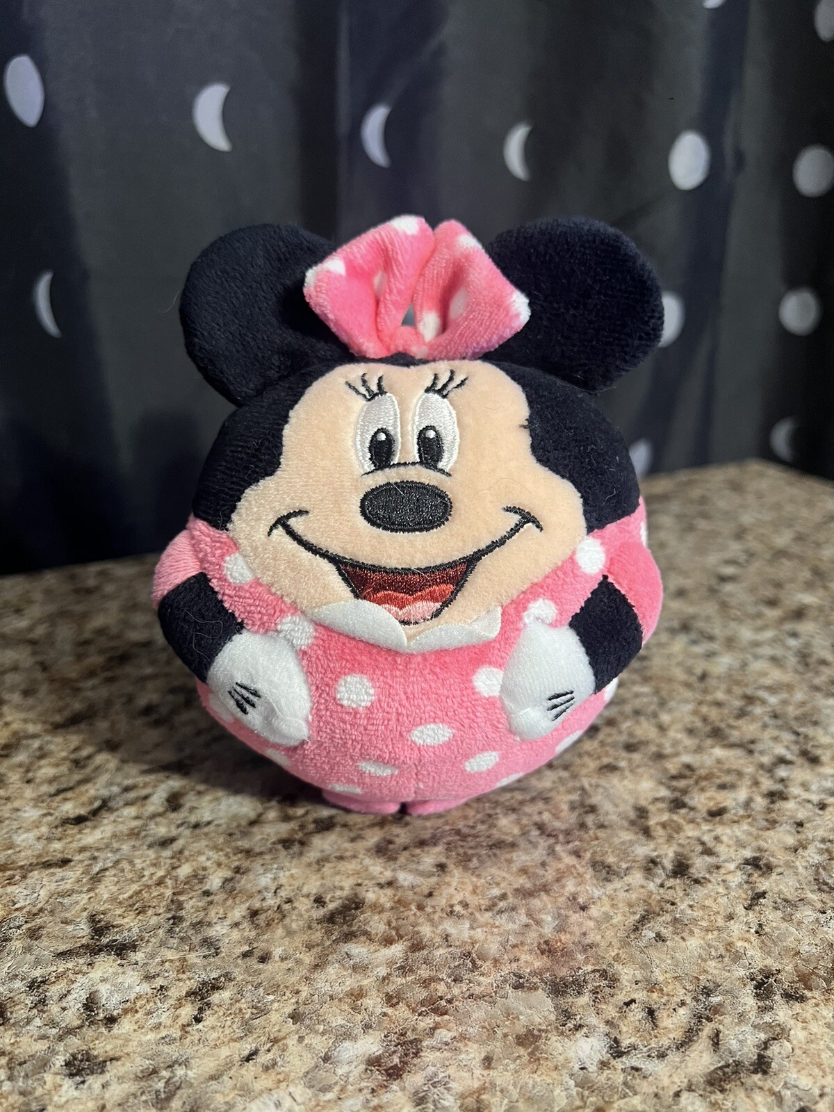 Ty Beanie Baby Minnie Mouse Ballz 5" Disney Balls Pink Polka Dots Ball Toy Plush