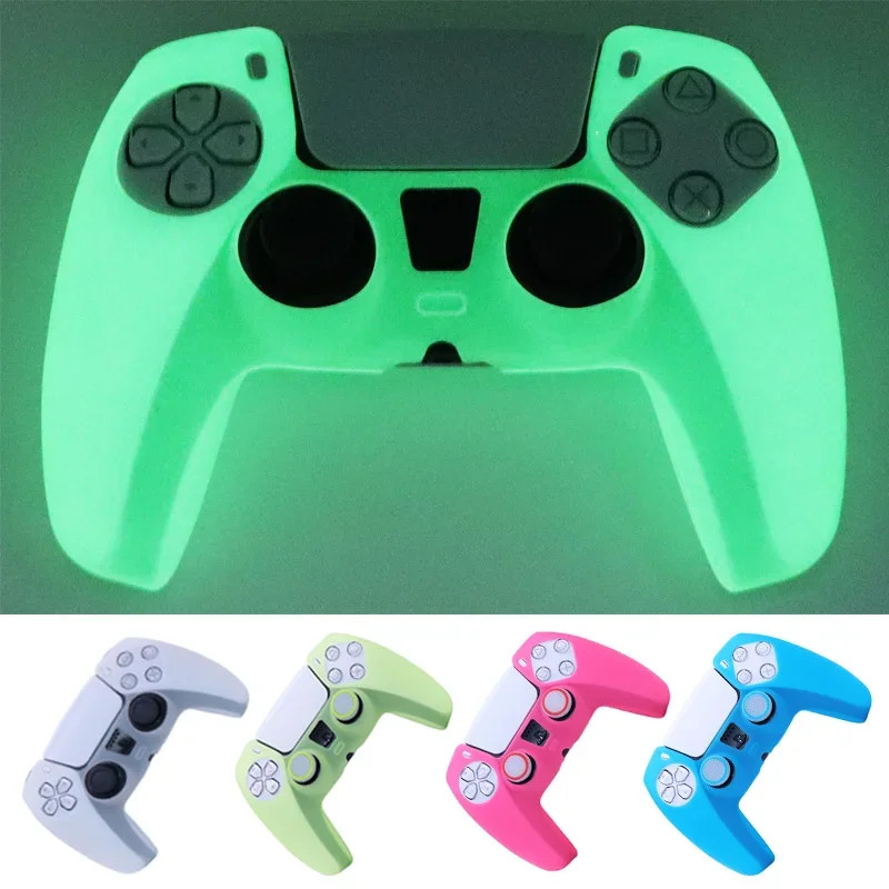 Glow in Dark Soft Silicone Case For PS5 Control Games Accessories Gamepad Joysti