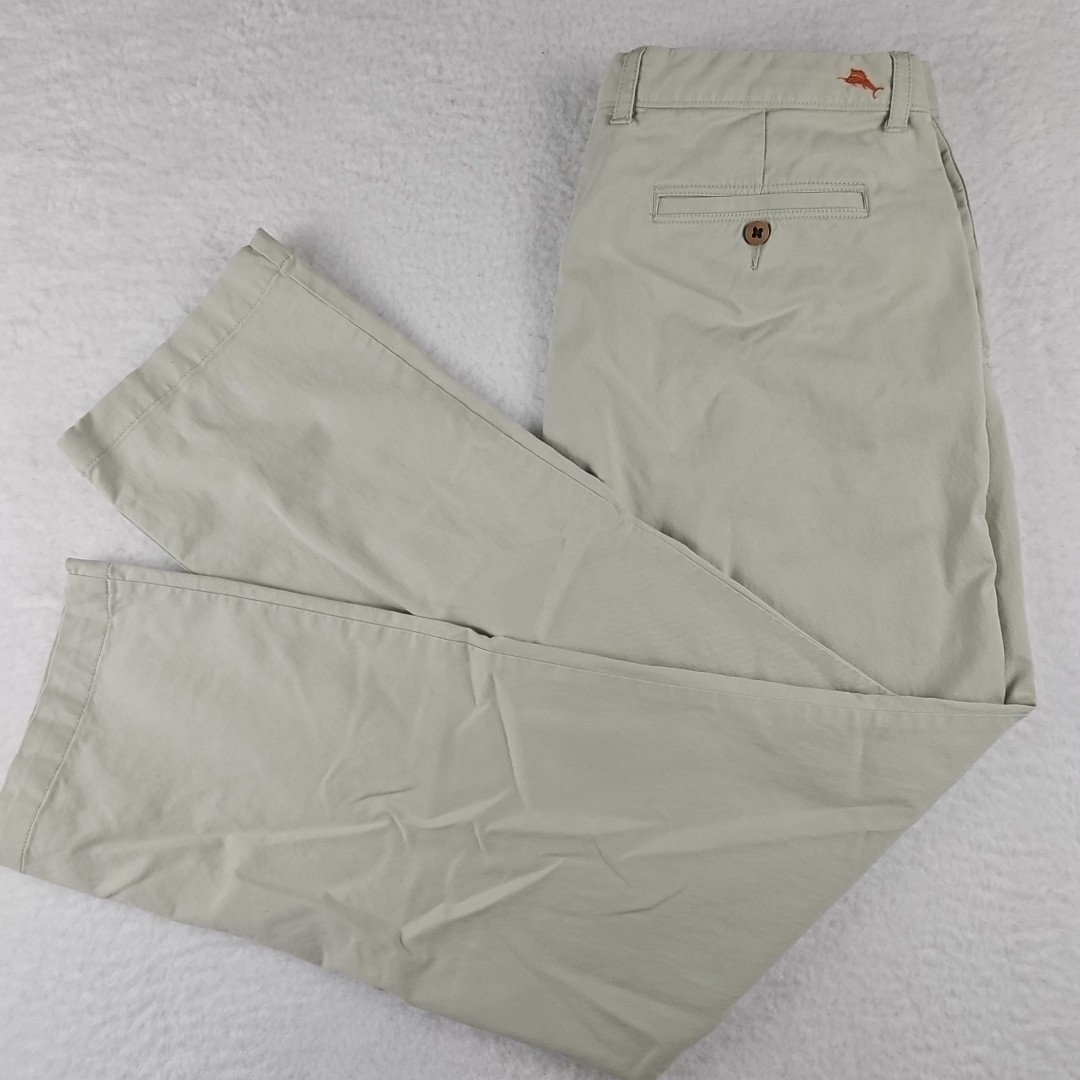 Tommy Bahama Pants Mens 36x32 Beige Tan Linen Blend Flat Front Straight Leg