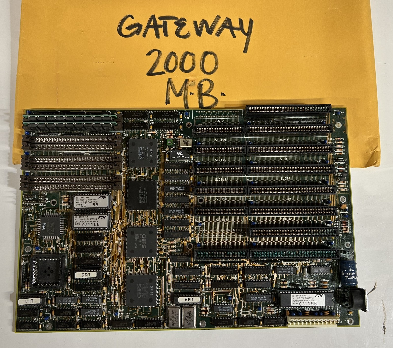 Gateway 2000 Motherboard Intel 80386-SX-16 CPU