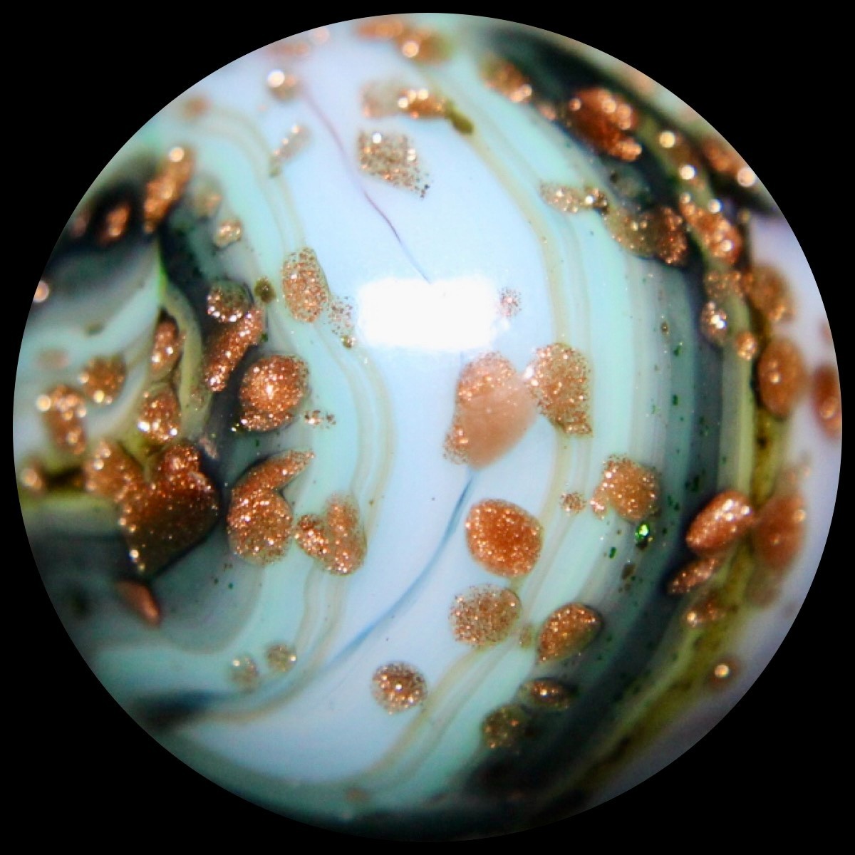 JABO Pastel Marble Collector Series: Unusual Baby Blue w/Lutz Explosion
