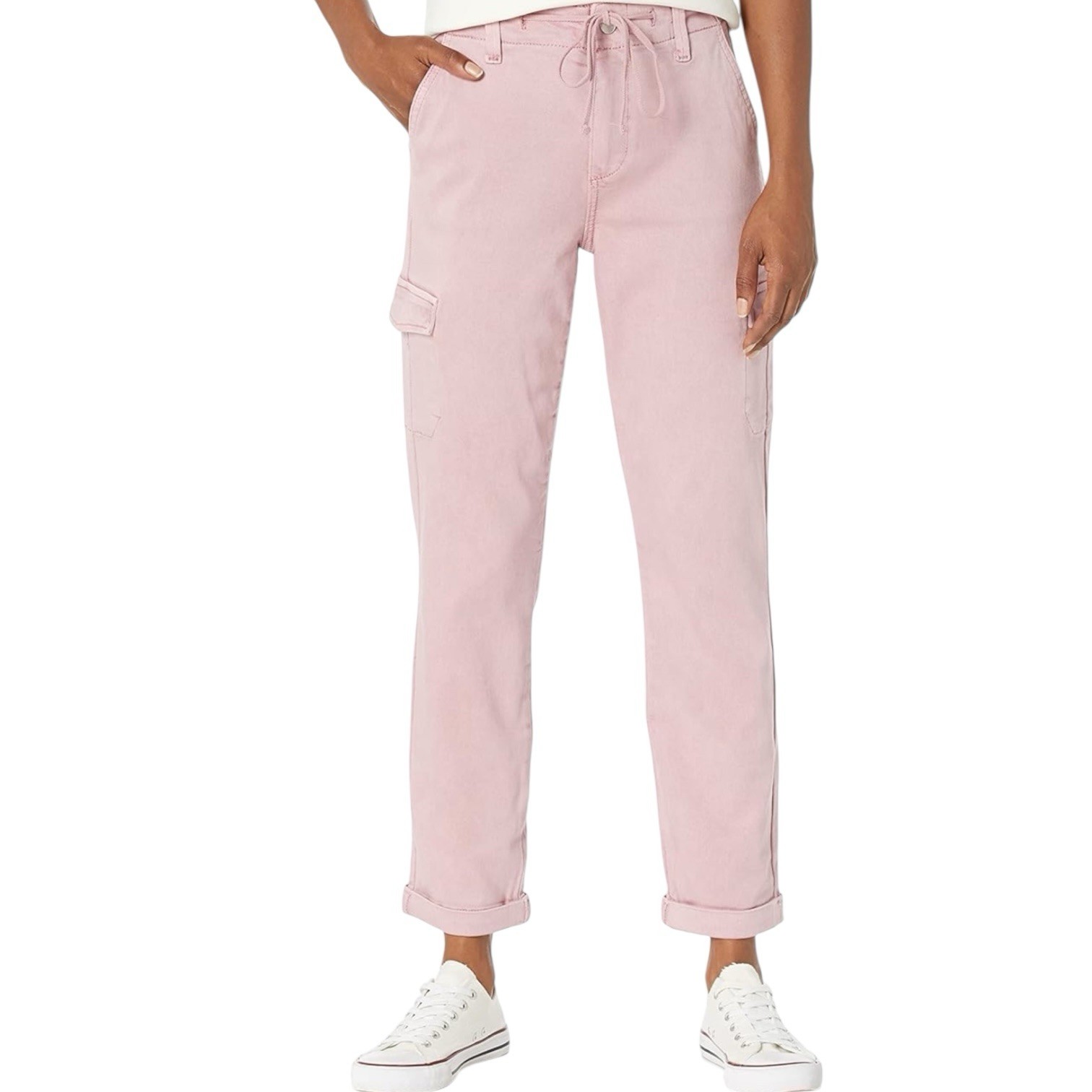 PAIGE Women's Christy Cargo Tapered High Rise Cuffed in Pink Size 27 Pants Jeans