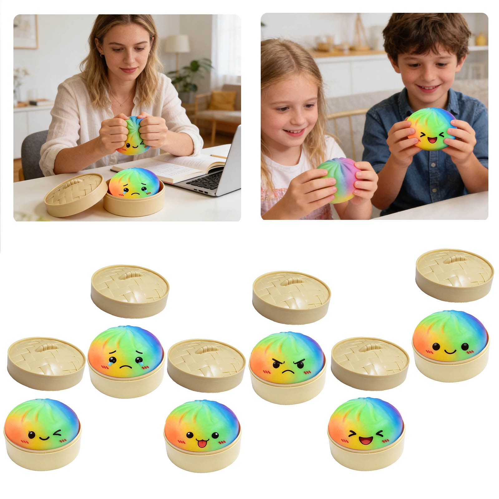  2026 Crazy Fun Squishy Bun Viral Rainbow Mystery Dumpling Squishy Toy SEALED 