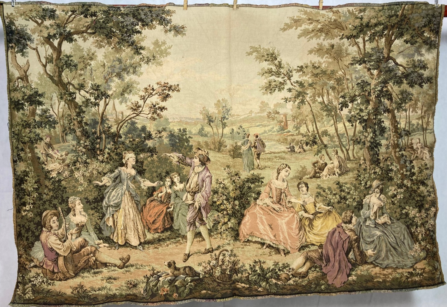 Vintage French Lovely Carefree Lifestyle Scene Wall Hanging Tapestry 188x129 cm