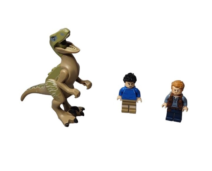 lot of LEGO Jurassic Park Minifigures Velociraptor (Olive Green),Kenji & Owen 