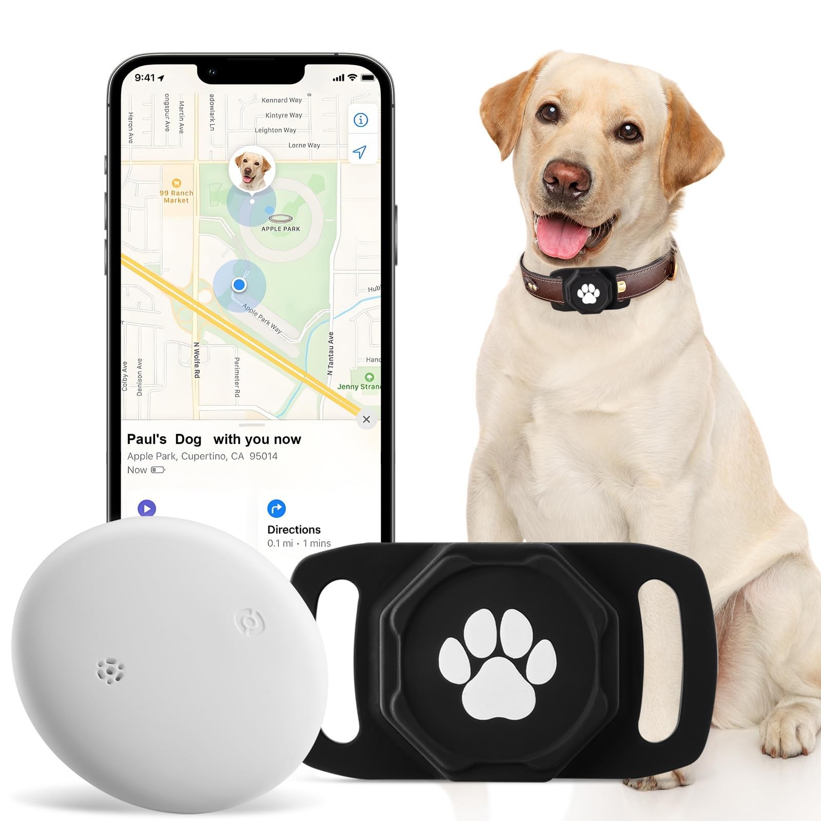 Smart Pet Tracker for Collar - Dog Trackers Pet Location Tracker with Holder,...