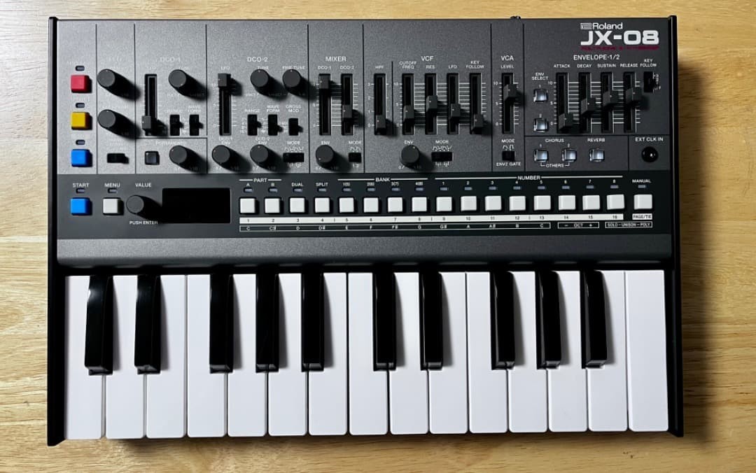 Roland JX-08 Boutique Synthesizer w/ K-25m Keyboard Module Box from japan