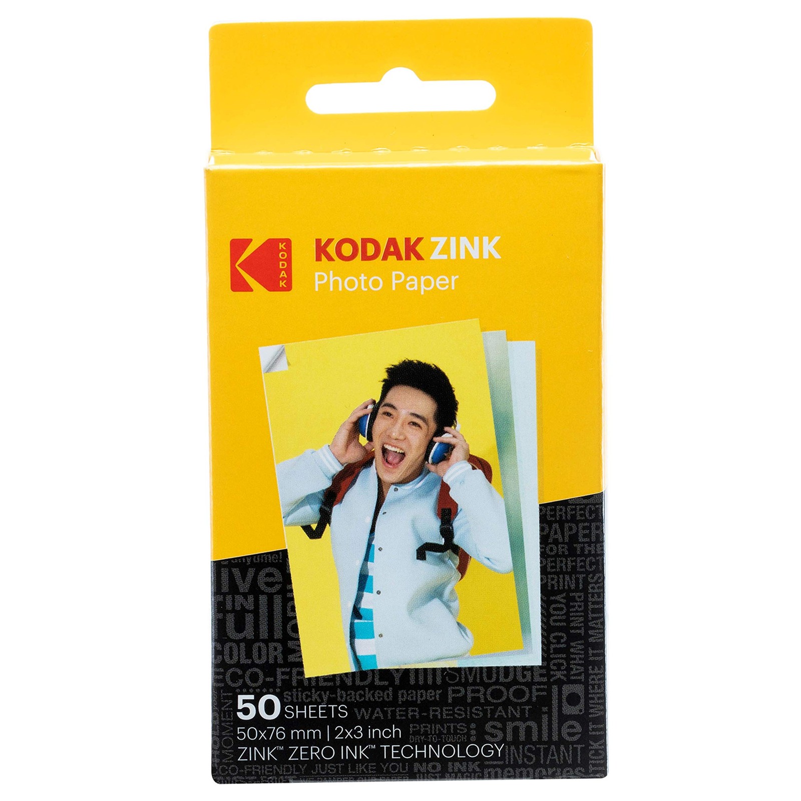 KODAK 2x3 Premium Sticky-Backed ZINK Photo Paper 50 count (Pack of 1), White 
