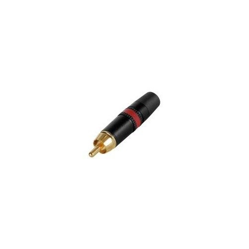 Yorkville NYS373-2 Neutrik Premium Gold Tip RCA Plug - Black/Gold w/Red Stripe