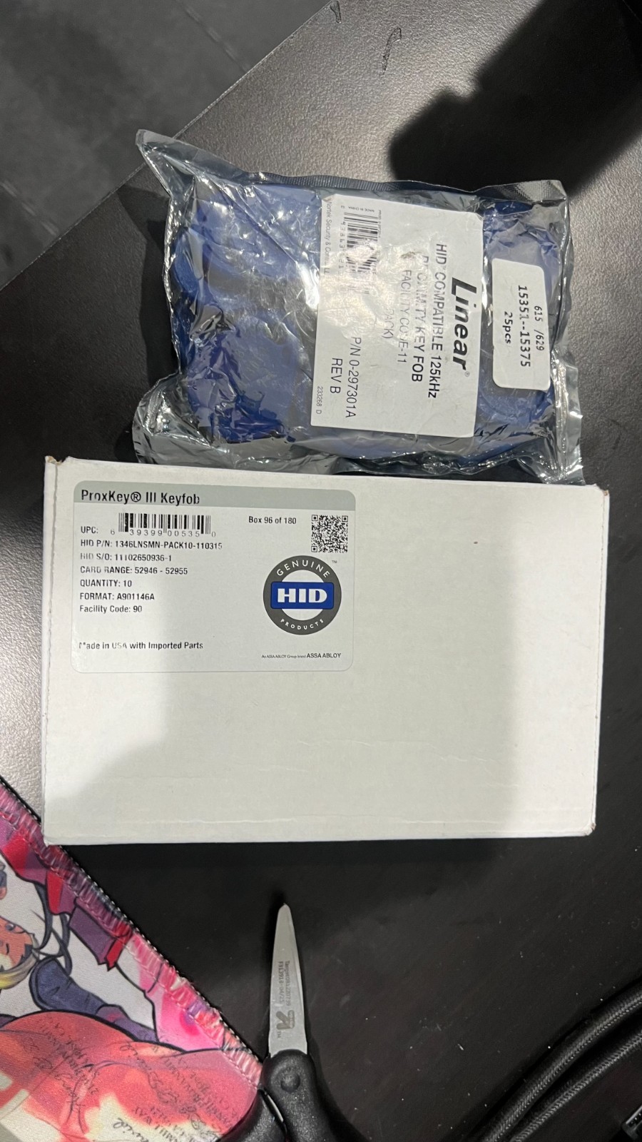 HID ProxKey III Keyfob, Pack of 10 and 25 Linear Key Fobs