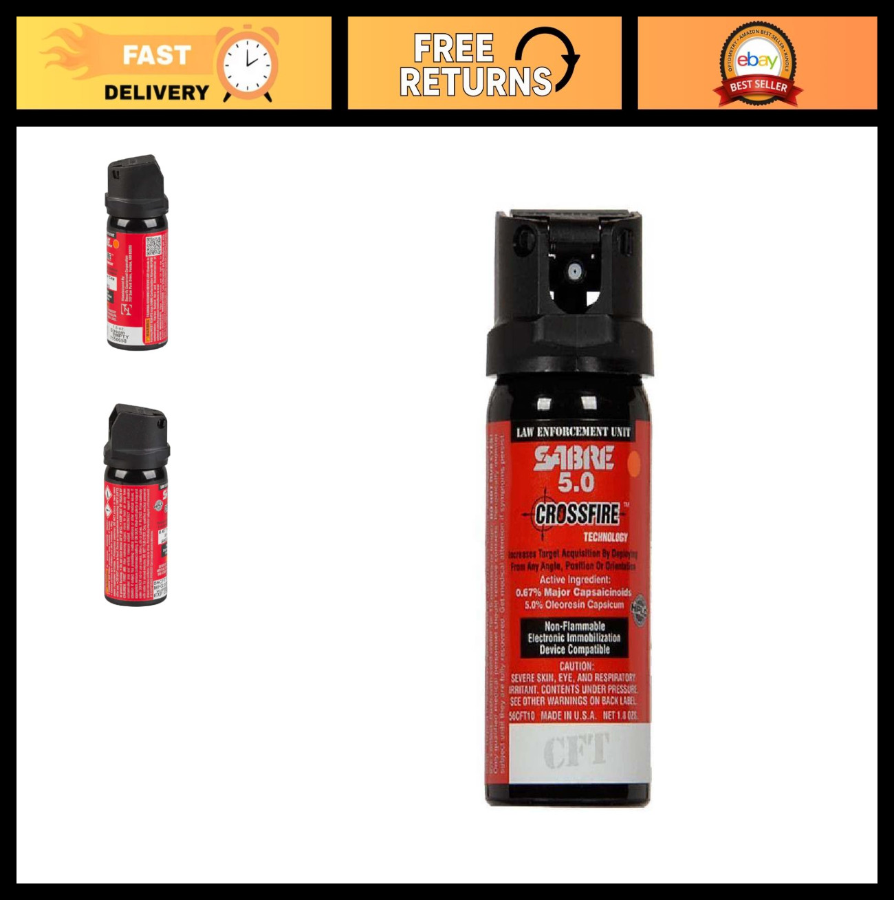 Crossfire Self-Defense Pepper Spray - Maximum Strength, Compact & Easy to Use