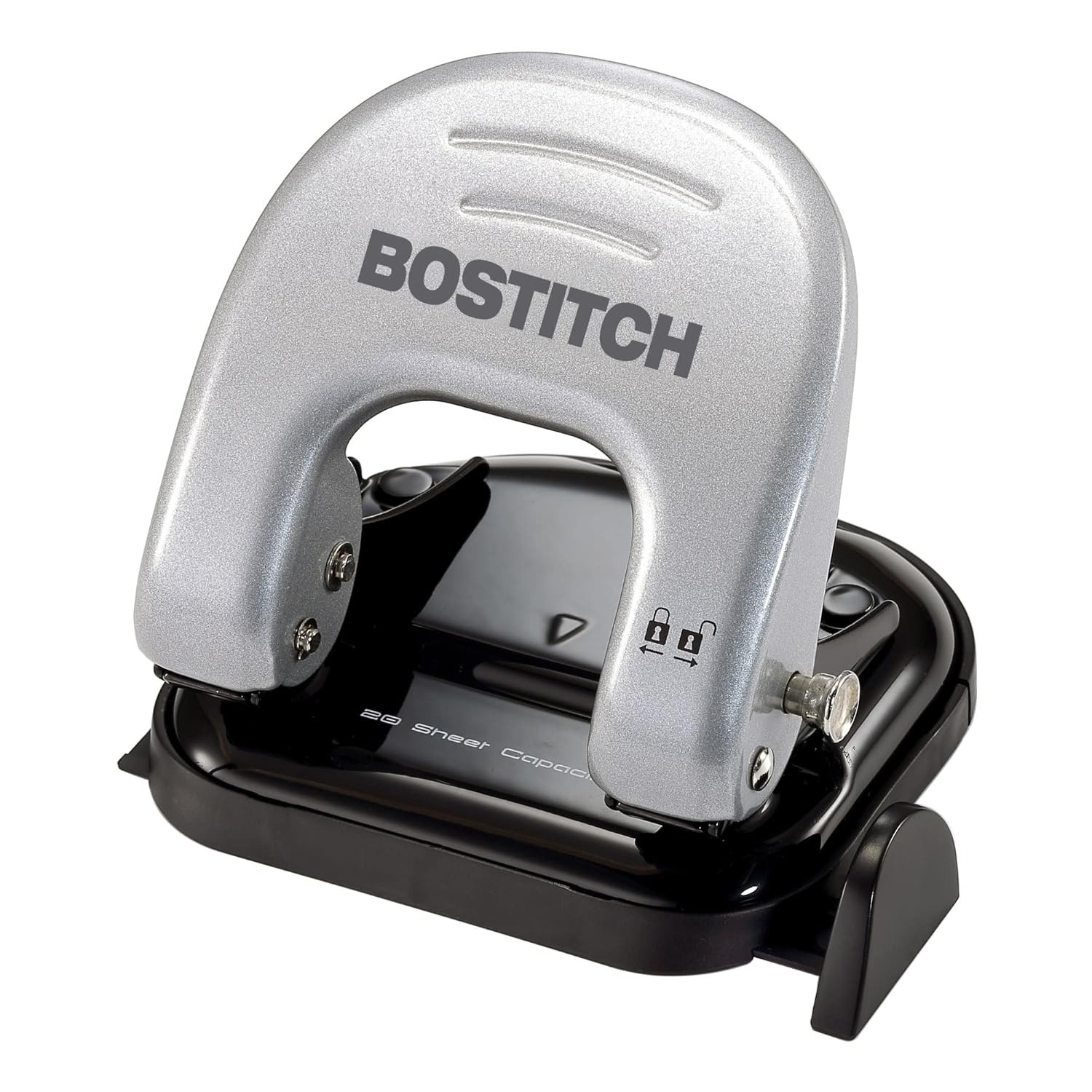 Bostitch Office EZ Squeeze Reduced Effort 2-Hole Punch, 2 Sheets, Locking Handle