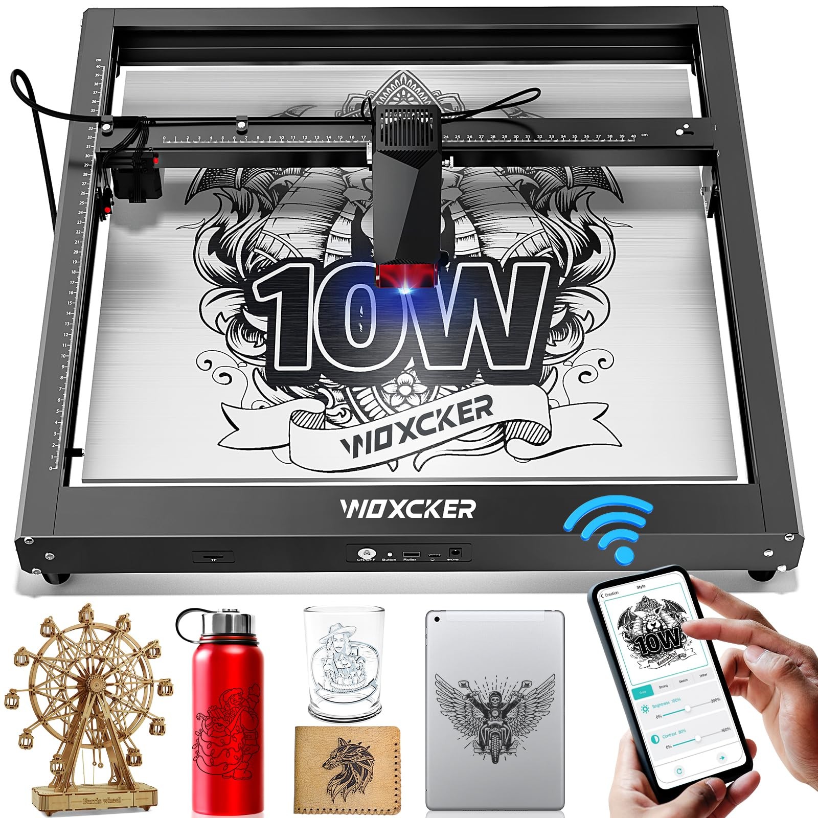 Laser Engraver, JL7 10W with 400x400mm Bed Size 0.01mm High Precision High-Sp...