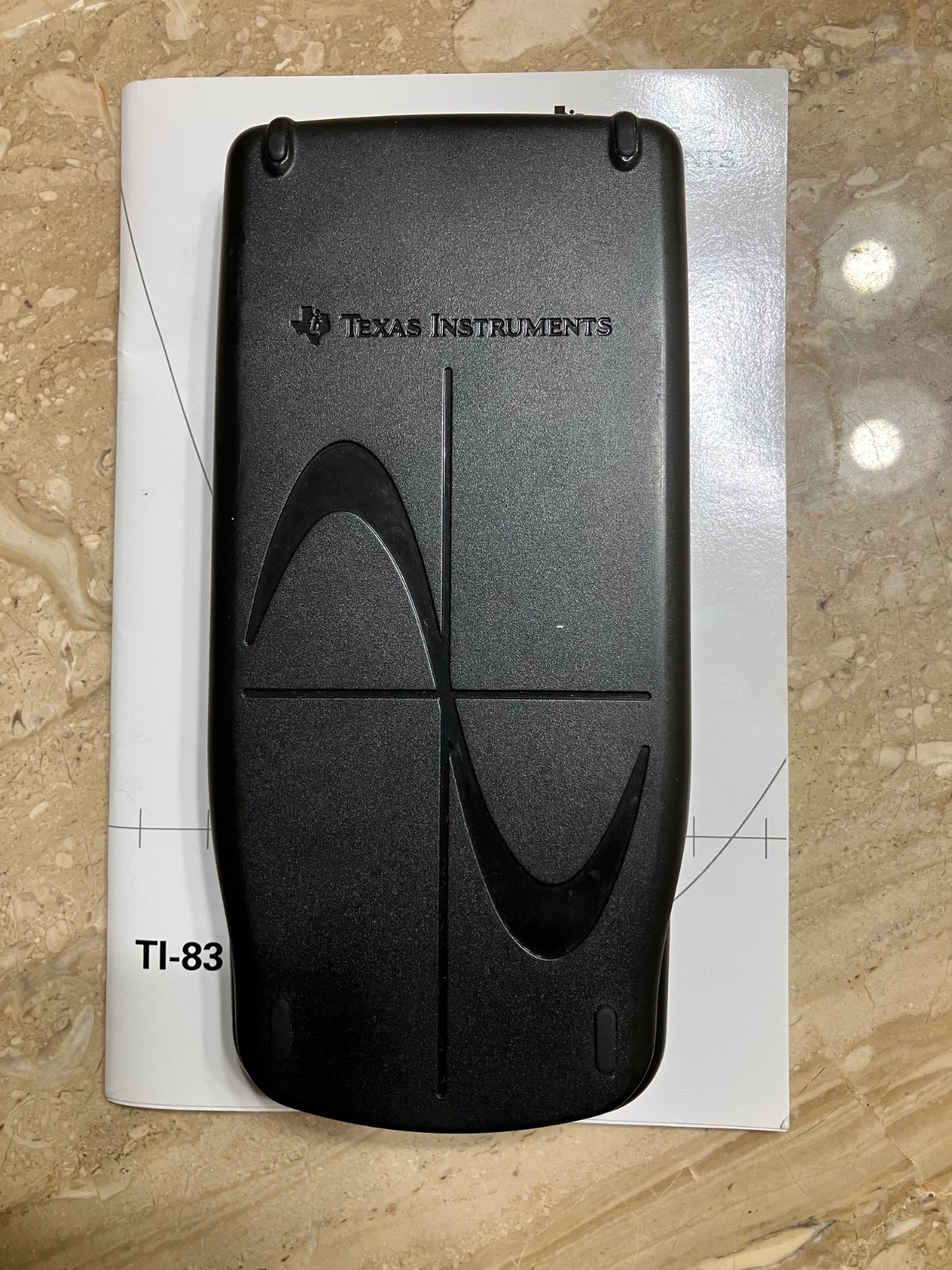 BROKEN TI-83 Plus Graphing Calculator w/ New Batteries & Guidebook