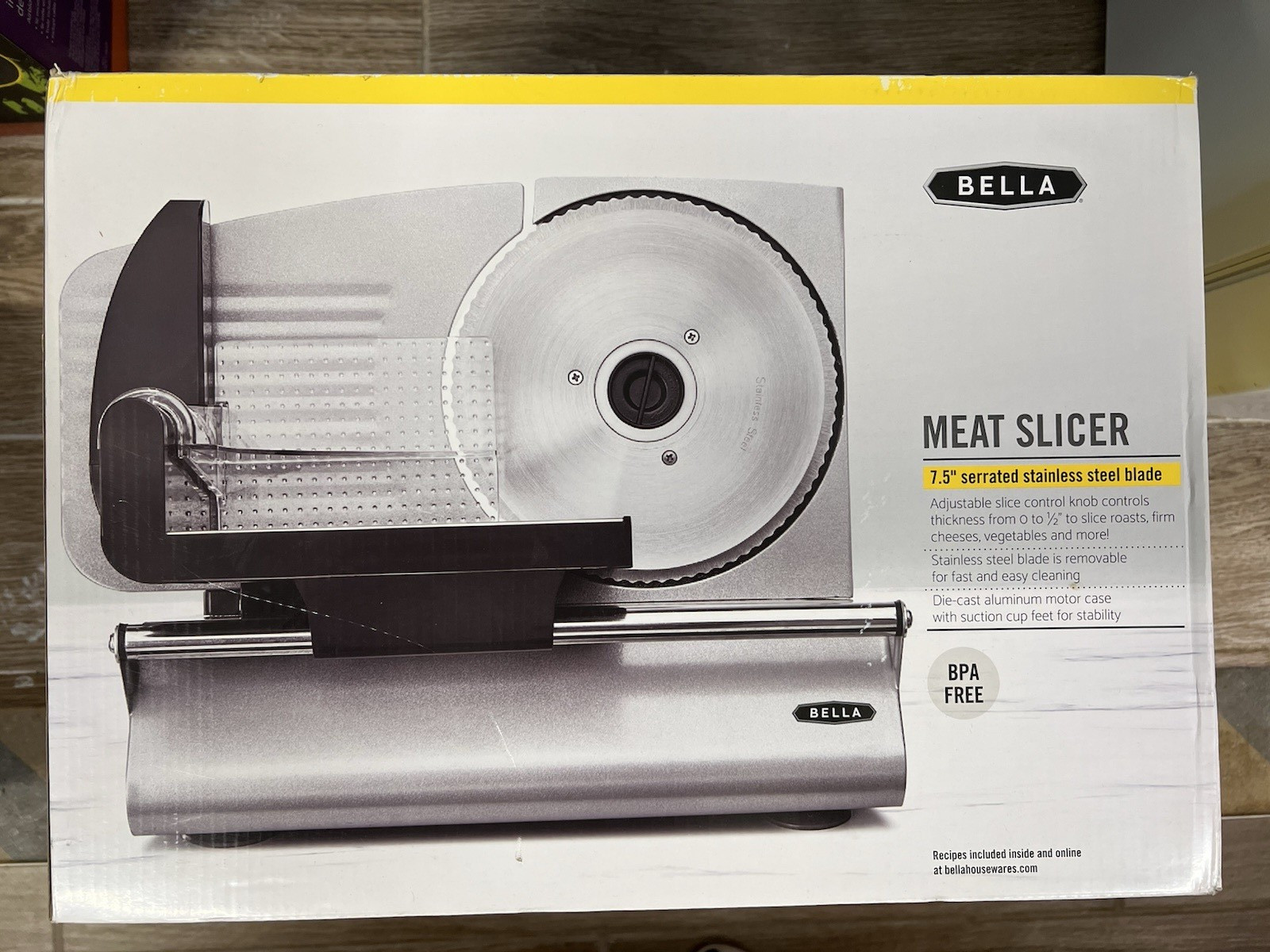 BELLA Electric Food Meat Slicer - Stainless Steel 13753 (FS-9001A) -  NEW IN BOX