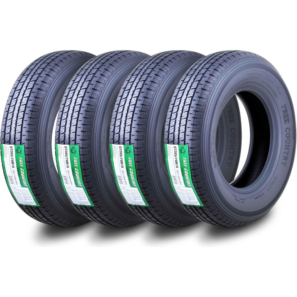 ST205/75R15 Trailer Tires 8-Ply Load Range D Steel Belted Radial with Side Scuff