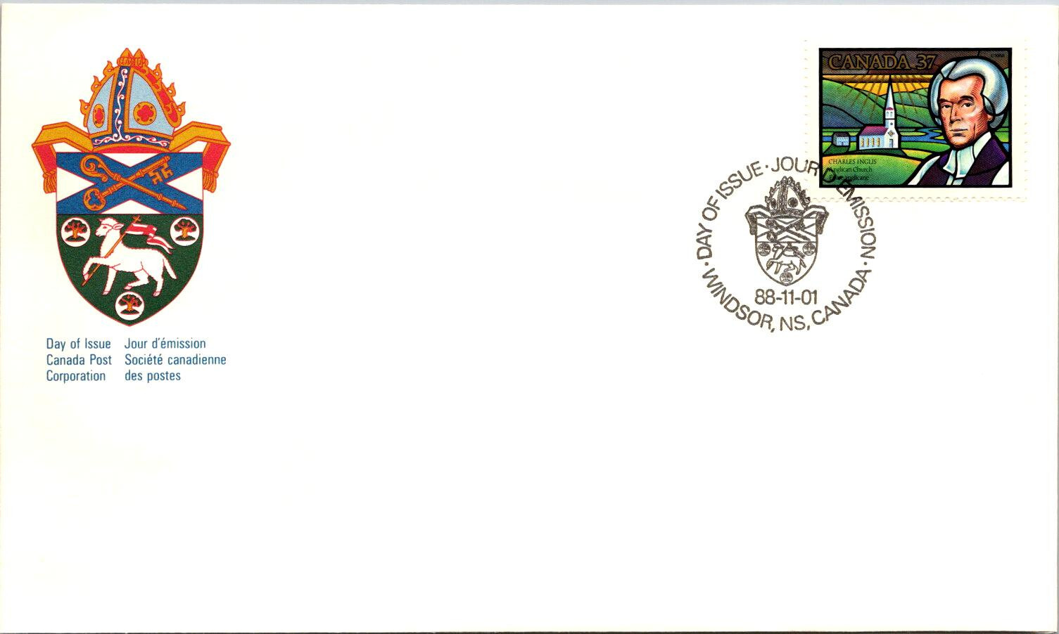 FDC Canada - Charles Inglis Bishop Official Commemorative Stamp 1988 - A00089